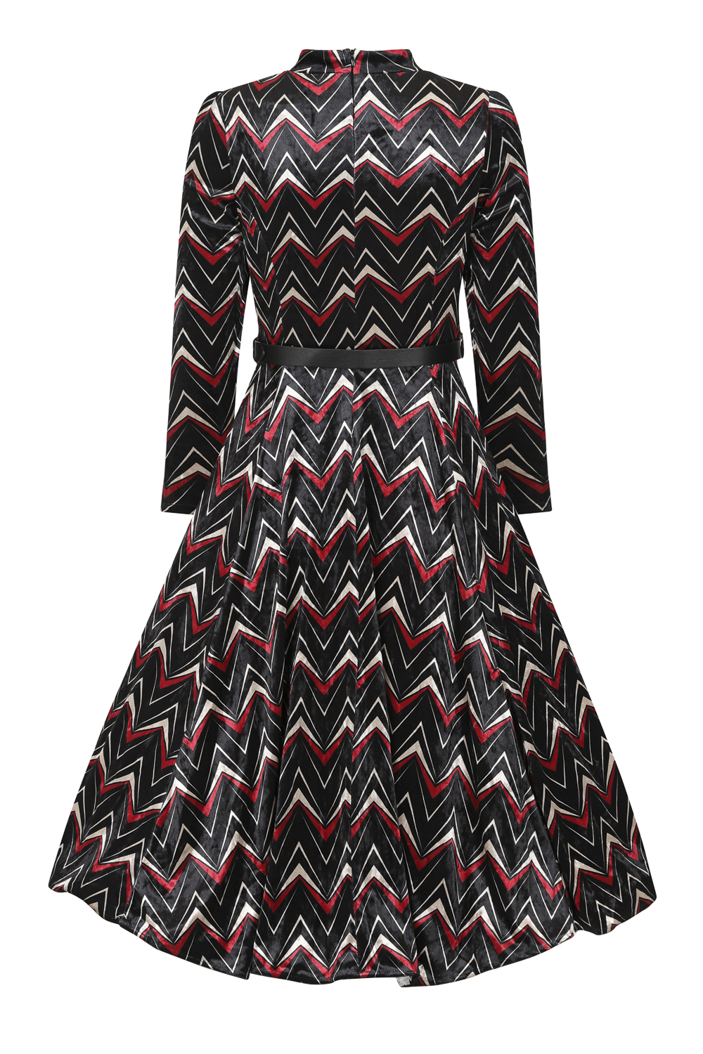 Chevron Velvet Swing Dress